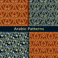 Set of four seamless vector arabic patterns