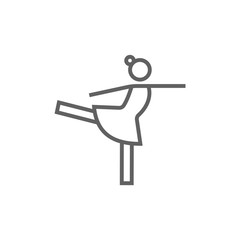 Fototapeta premium Female figure skater line icon.