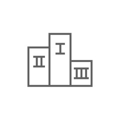 Winners podium line icon.