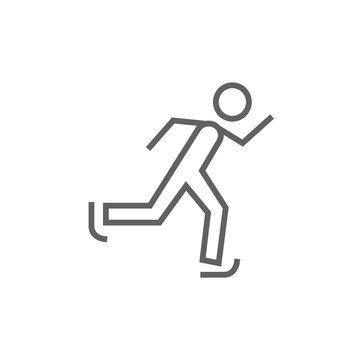 Speed skating line icon.