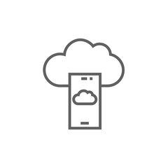 Cloud computing line icon.