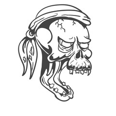 Fototapeta na wymiar Skull isolated hand drawn vector illustration eps 10