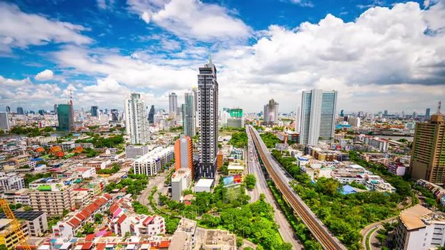 Bangkok, Thailand skyline time lapse.