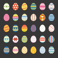 easter eggs set 2, flat design