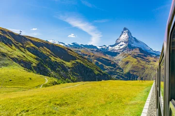 Wall murals Matterhorn Matterhorn from the train window, Switzerland