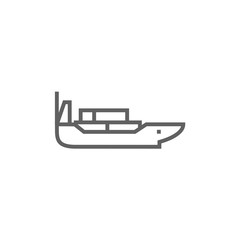 Cargo container ship line icon.