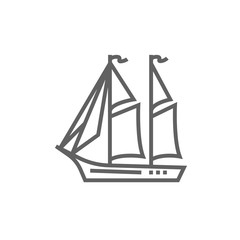 Sailboat line icon.