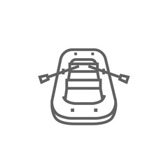 Inflatable boat line icon.