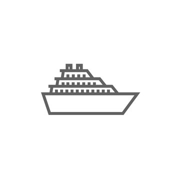 Cruise ship line icon.