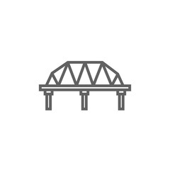 Rail way bridge line icon.