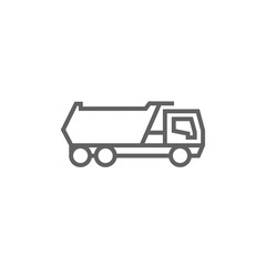 Dump truck line icon.