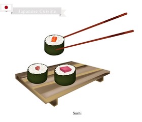 Japanese Sushi Roll, A Famous Dish in Japan