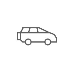 Minivan line icon.