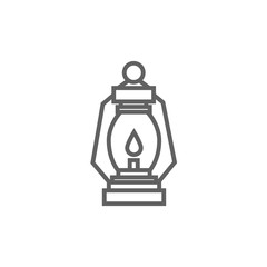 Camping lantern line icon.
