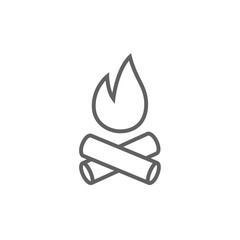 Campfire line icon.