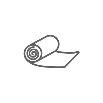 Camping Carpet Line Icon.