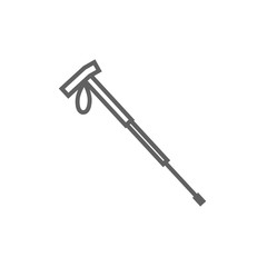 Hiking pole line icon.