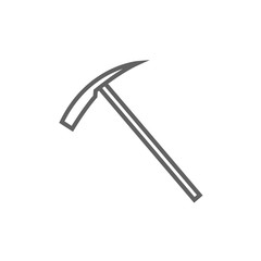Ice pickaxe line icon.
