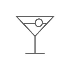 Cocktail glass line icon.