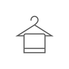 Towel on hanger line icon.