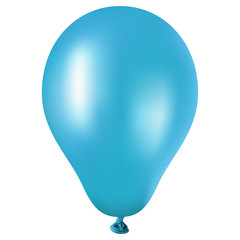 Großer blauer Ballon auf weißem Hintergrund