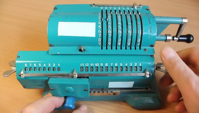 Adding machine.
Adding machine - mechanical computing means.