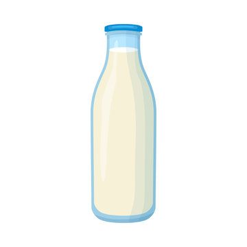 Bottle of milk icon, cartoon style