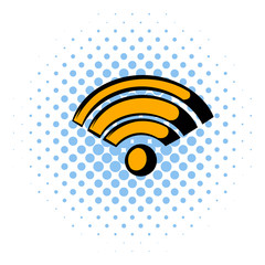 Wireless network icon, comics style
