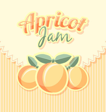 Retro apricot jam label