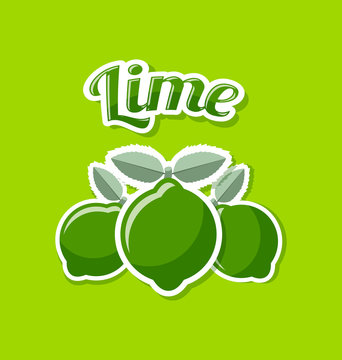 Retro lime on pale green background