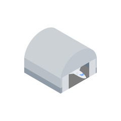 Hangar building icon, isometric 3d icon 