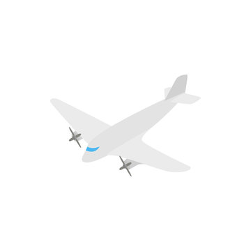 Small airplane icon, isometric 3d style