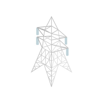 Pylon power icon, isometric 3d style 