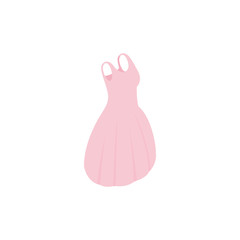 Elegant pink dress icon, isometric 3d style 