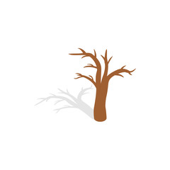 Naked tree icon, isometric 3d style