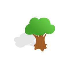 Oak tree icon, isometric 3d style