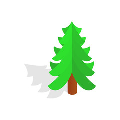 Christmas tree icon, isometric 3d style