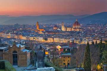 Florence. Image of Florence, Italy during twilight blue hour.