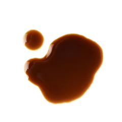 Puddle of soy sauce isolated