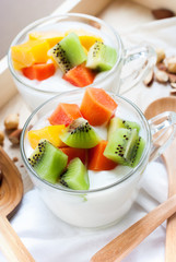 Colorful Vitamin Breakfast Yogurt Pieces Fruits