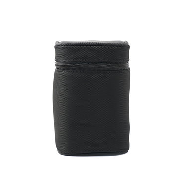 Black lens case bag isolated