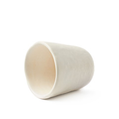 Small ceramic coffee cup isolated