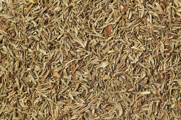 Surface coated with dried thyme
