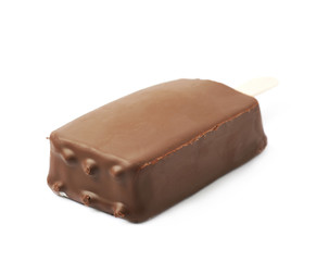 Vanilla ice cream bar on a stick