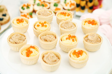 Set of cold snacks, closeup