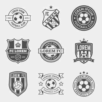 vector set of football (soccer) crests and logos