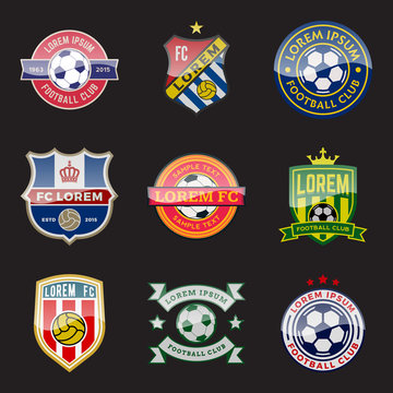 vector set of football (soccer) crests and logos