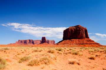Iconic peaks of rock formations in the Monument Valley