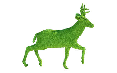 green  deer from the grass render 3D