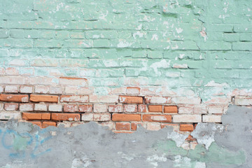Old painted brick wall